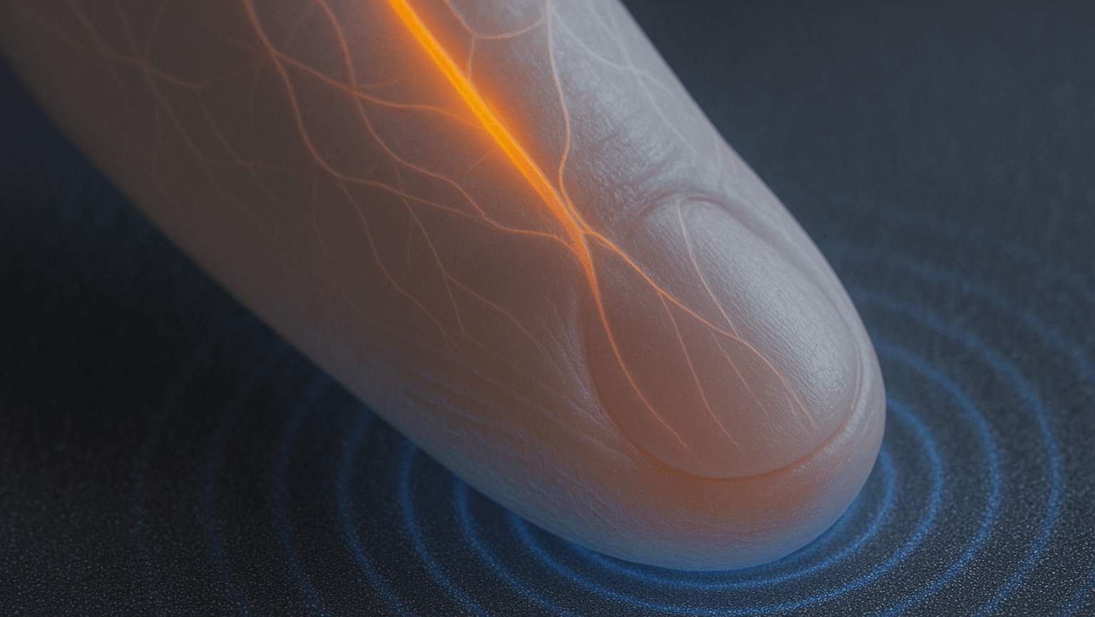 image of a finger touching the ground